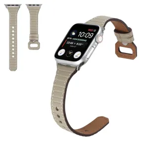 Apple Watch 40mm bamboo textured genuine leather watch strap - Grey
