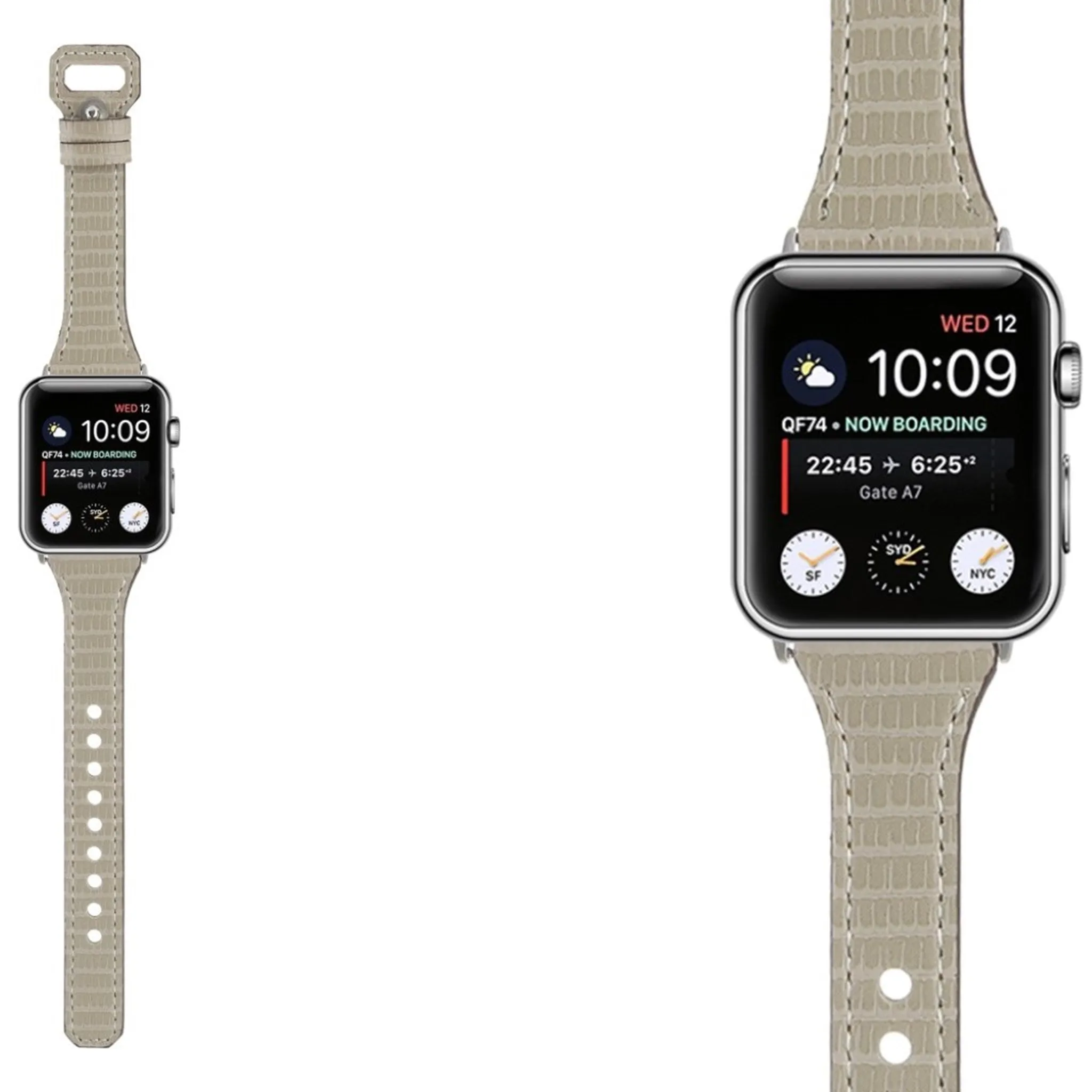 Apple Watch 40mm bamboo textured genuine leather watch strap - Grey