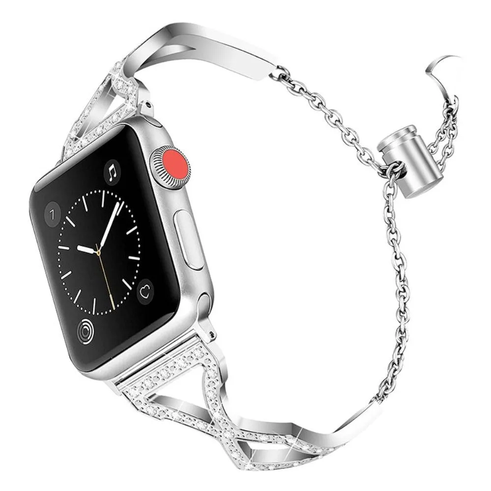 Apple Watch (41mm) rhinestone 304 stainless steel watch strap - Silver