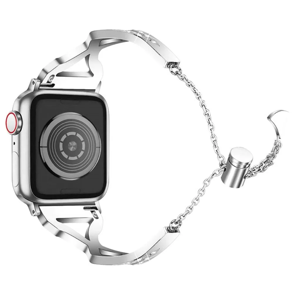 Apple Watch (41mm) rhinestone 304 stainless steel watch strap - Silver
