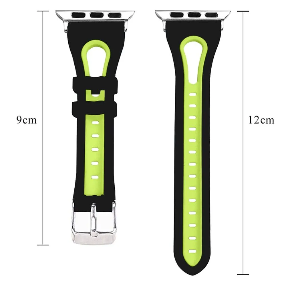 Apple Watch (41mm) sports bi-color silicone watch strap - Black / Yellow