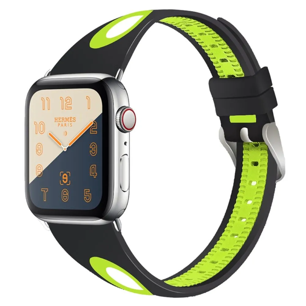 Apple Watch (41mm) sports bi-color silicone watch strap - Black / Yellow
