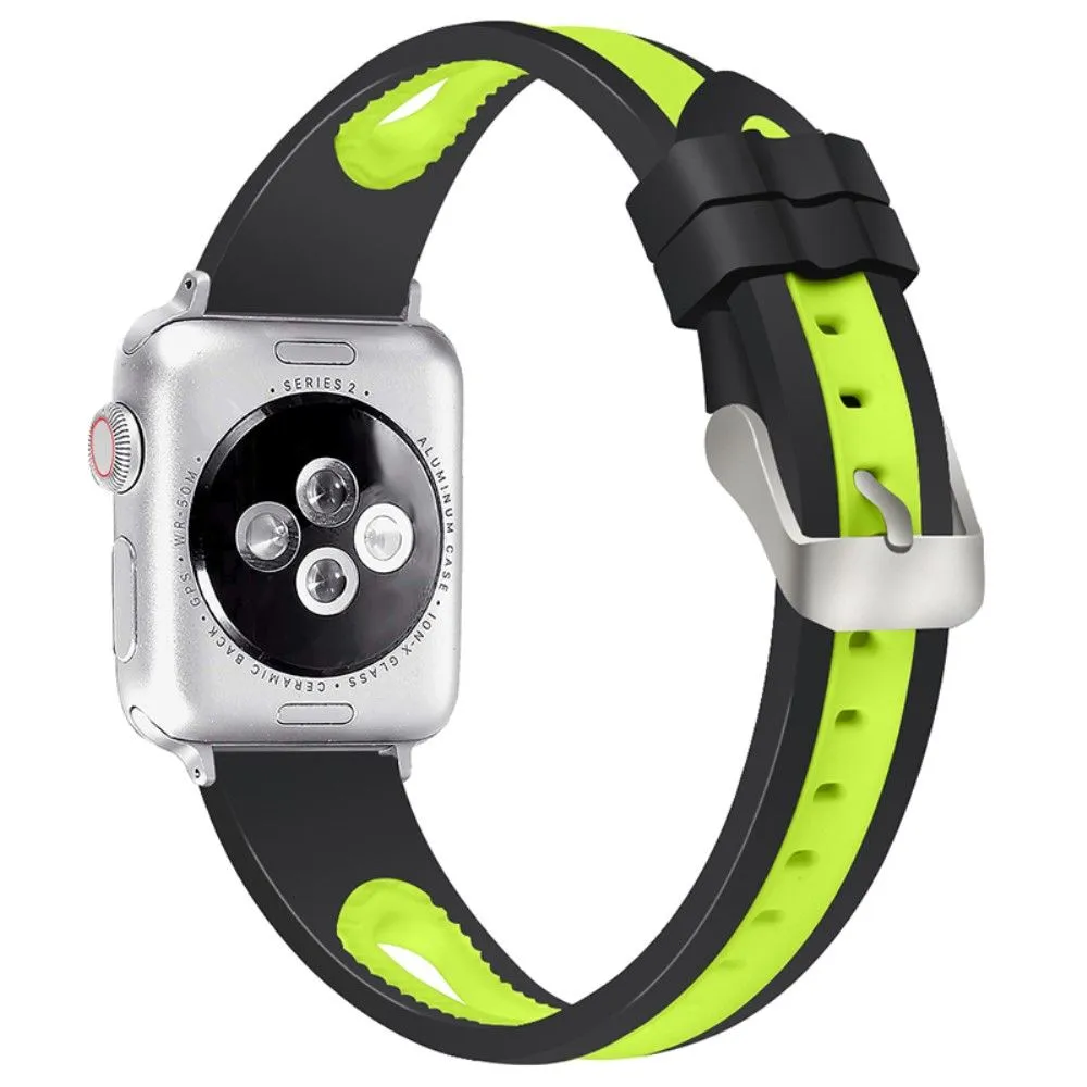 Apple Watch (41mm) sports bi-color silicone watch strap - Black / Yellow