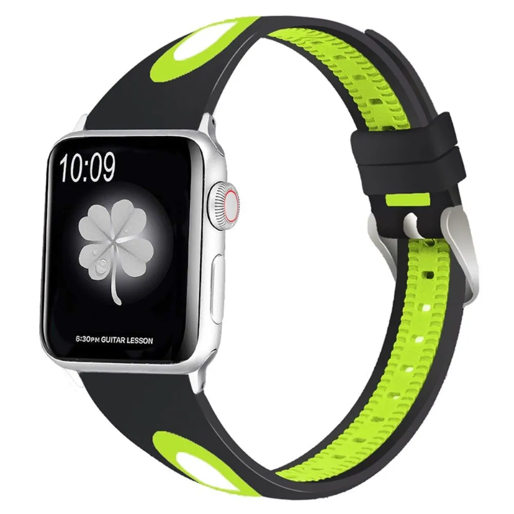 Apple Watch (41mm) sports bi-color silicone watch strap - Black / Yellow
