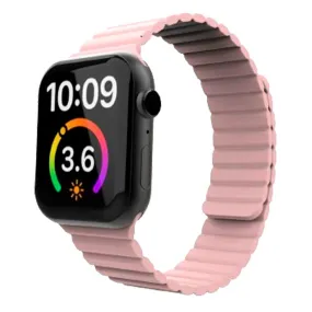 Apple Watch (42/44/SE/45/46/49mm) Lippa Magnetisk Silikone Rem - Lyserød