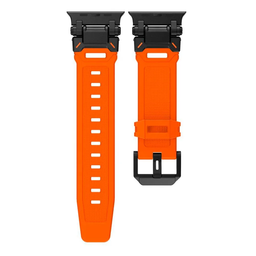Apple Watch (42/44/SE/45/46/49mm) Tech-Protect Delta Pro Silikone Rem - Black / Orange