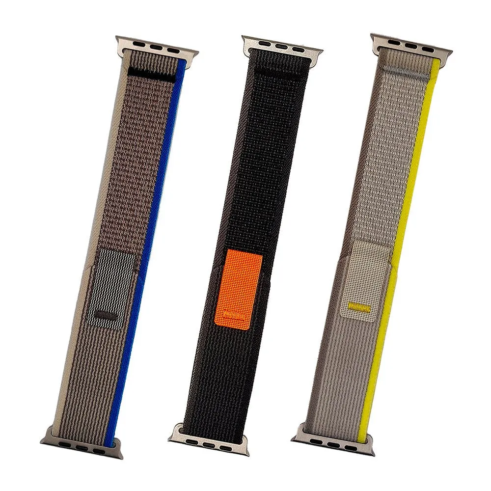 Apple Watch (42/44/SE/45/46/49mm) Velcro Stof Rem - Grå