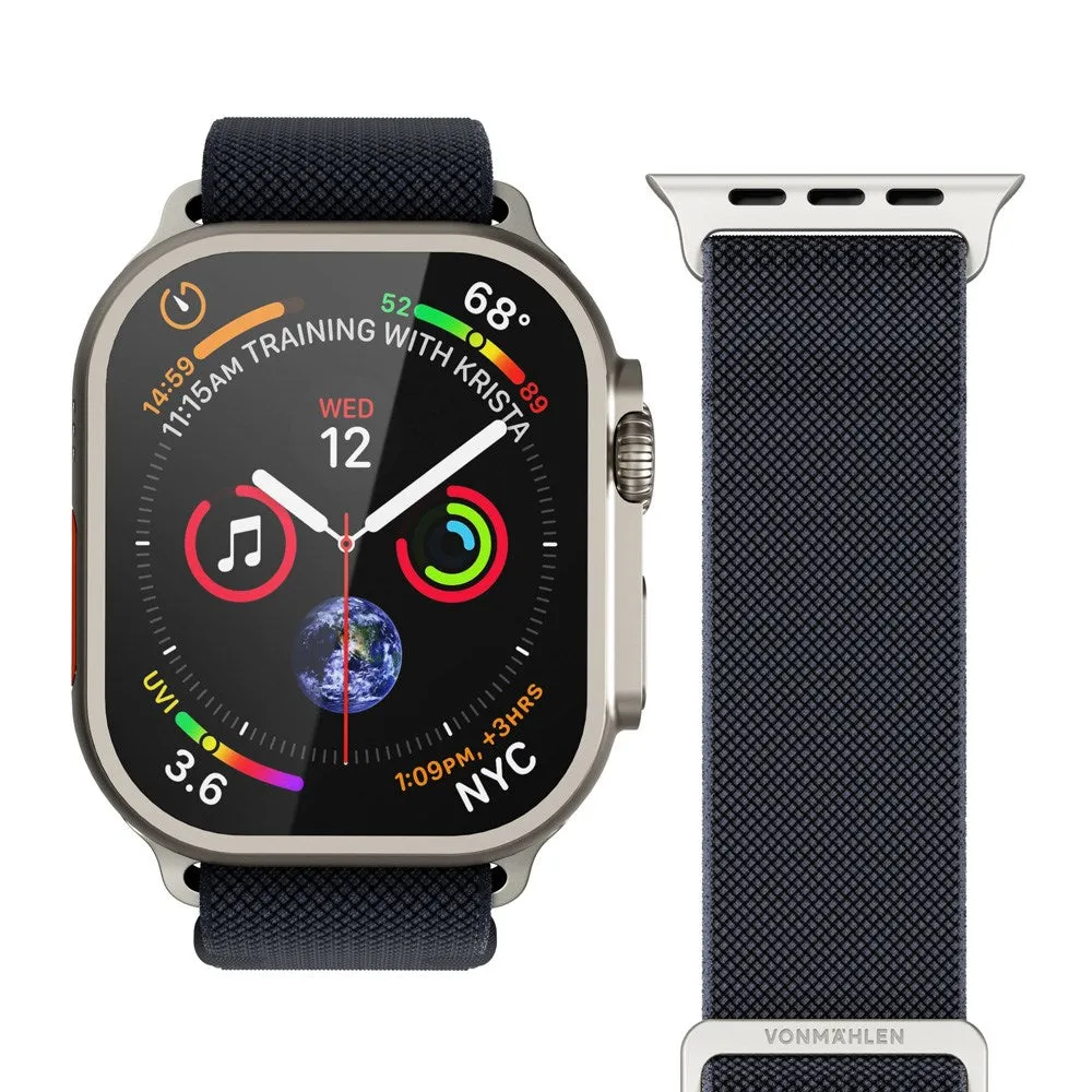Apple Watch (42/44/SE/45/46/49mm) Vonmählen Classic Nylon Loop Rem - Navy