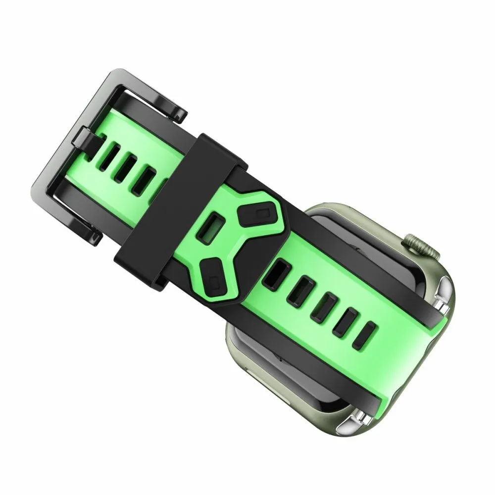 Apple Watch (45mm) color splice silicone watch strap - Grass Green / Black