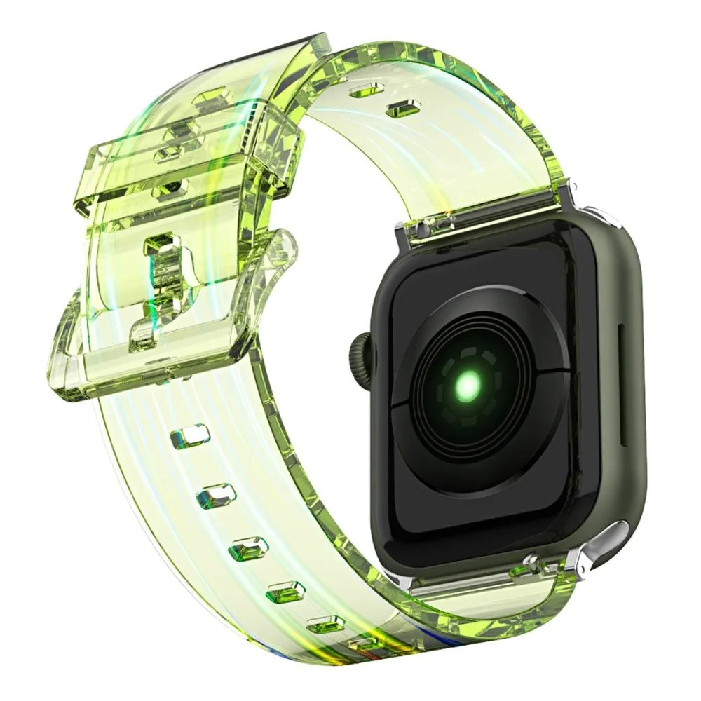 Apple Watch (45mm) flexible transparent watch strap -  Transparent Green