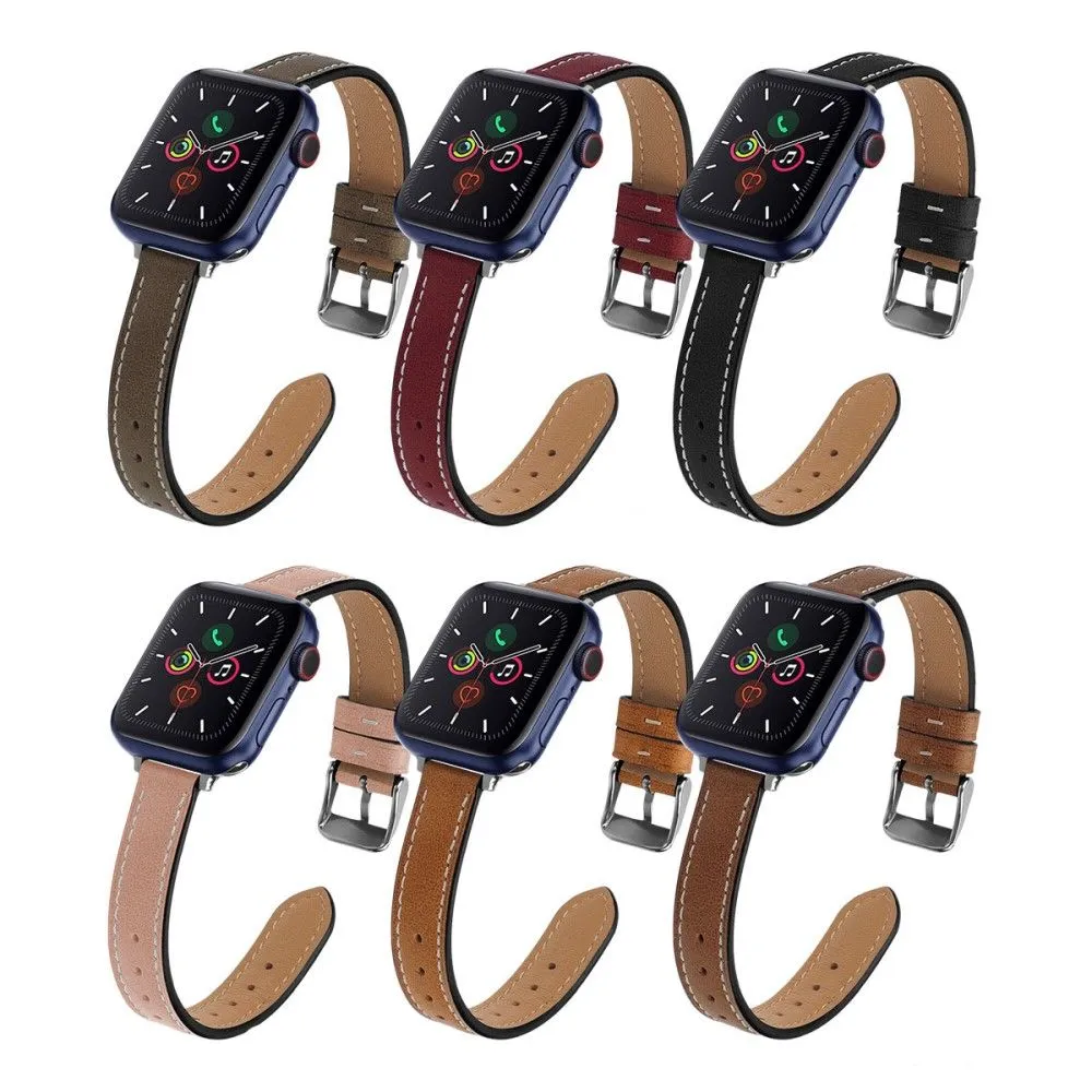 Apple Watch (45mm) retro genuine leather watch strap - Light Brown