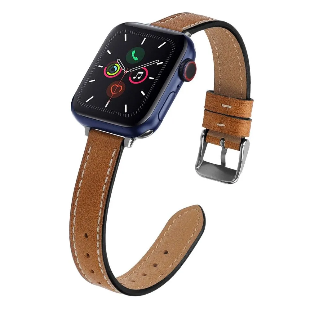 Apple Watch (45mm) retro genuine leather watch strap - Light Brown
