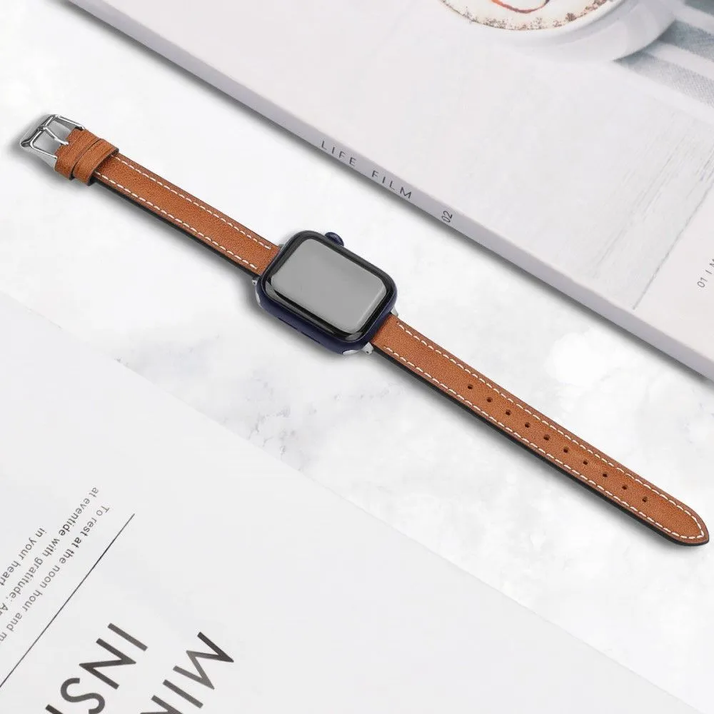 Apple Watch (45mm) retro genuine leather watch strap - Light Brown