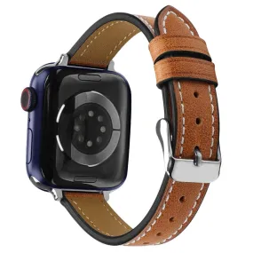 Apple Watch (45mm) retro genuine leather watch strap - Light Brown