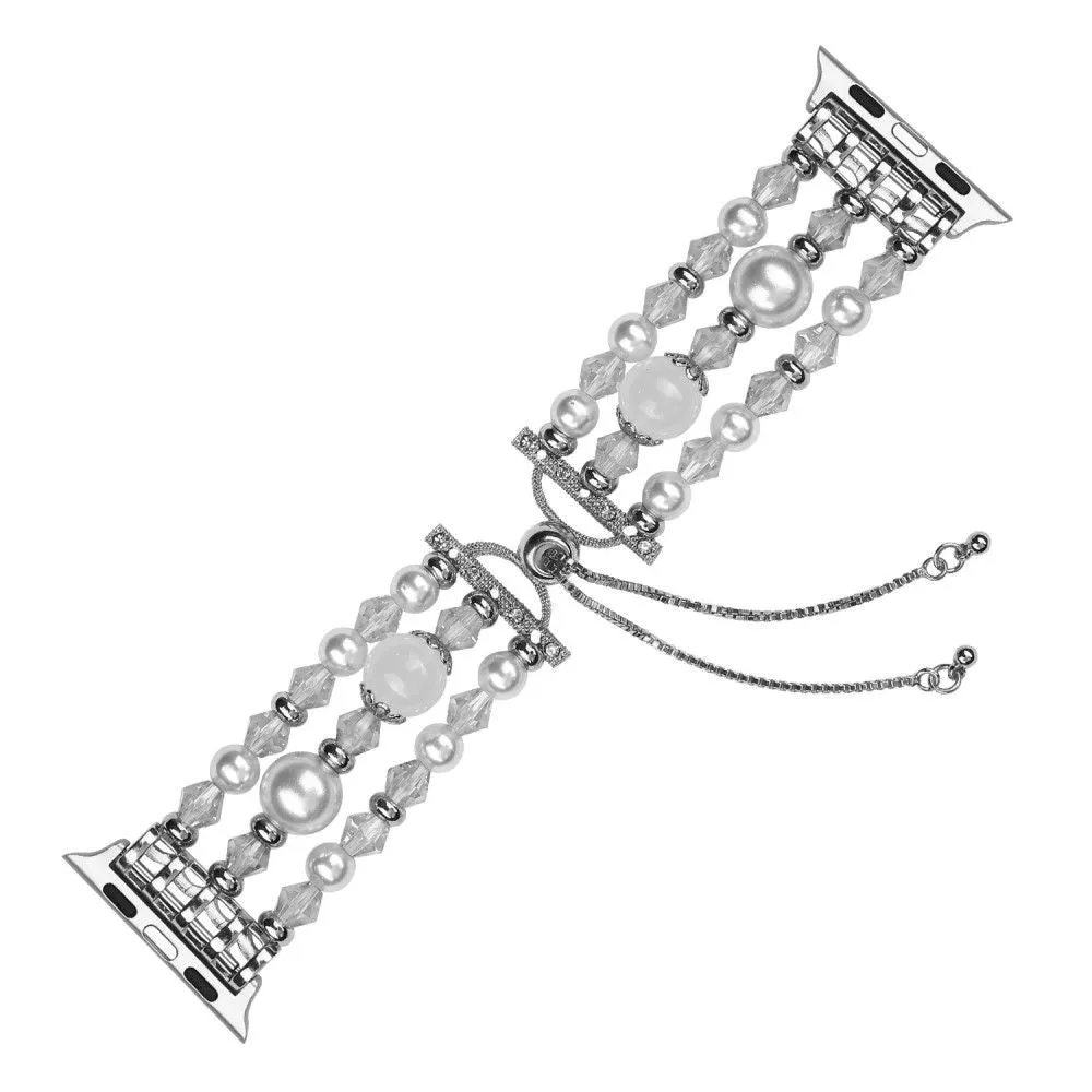 Apple Watch (45mm) stylish agate pearl watch strap - Agate / White