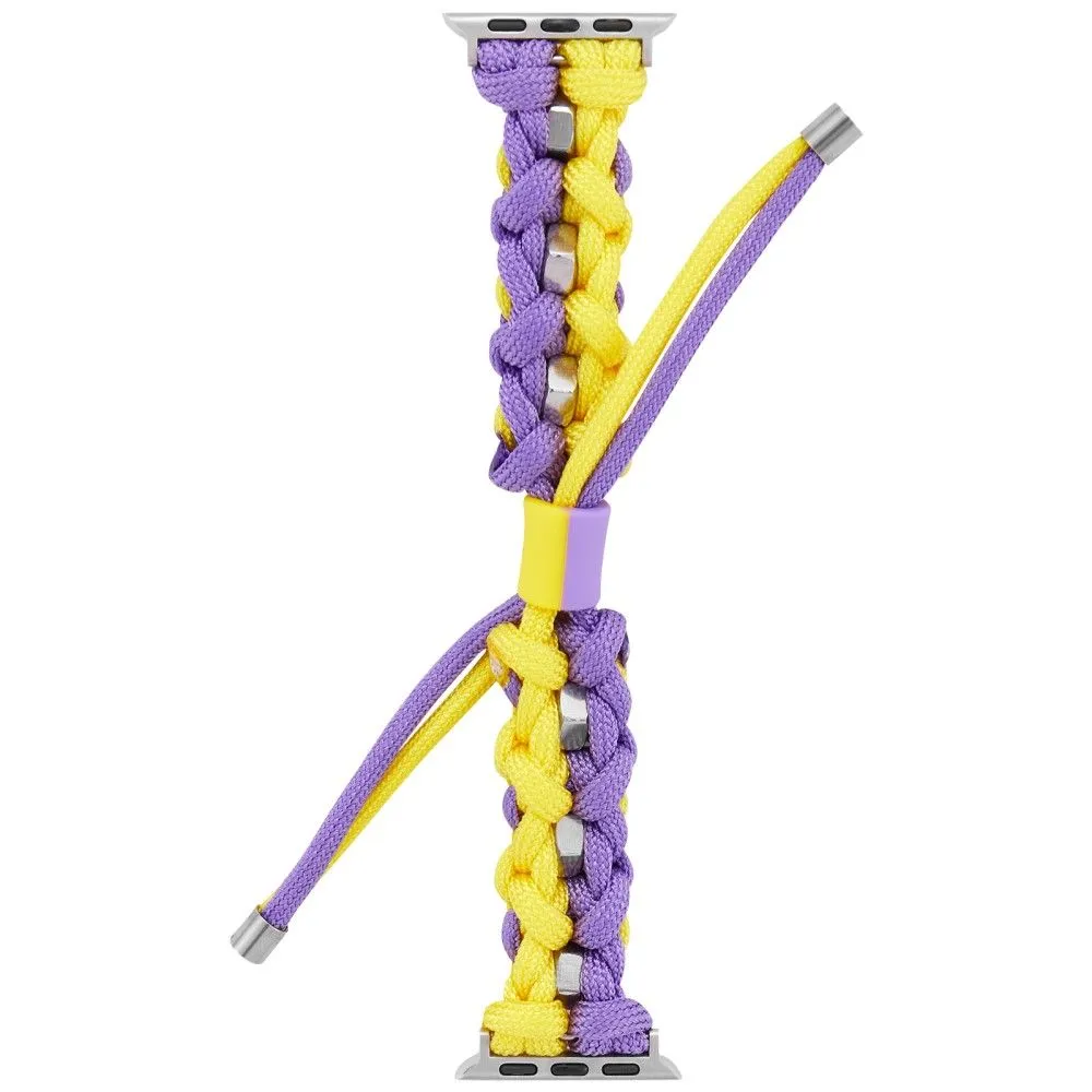 Apple Watch (45mm) unique nylon watch strap - Yellow / Purple