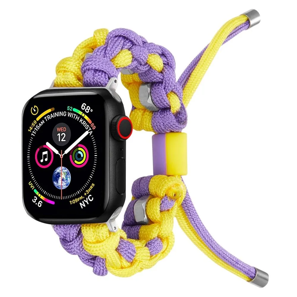 Apple Watch (45mm) unique nylon watch strap - Yellow / Purple