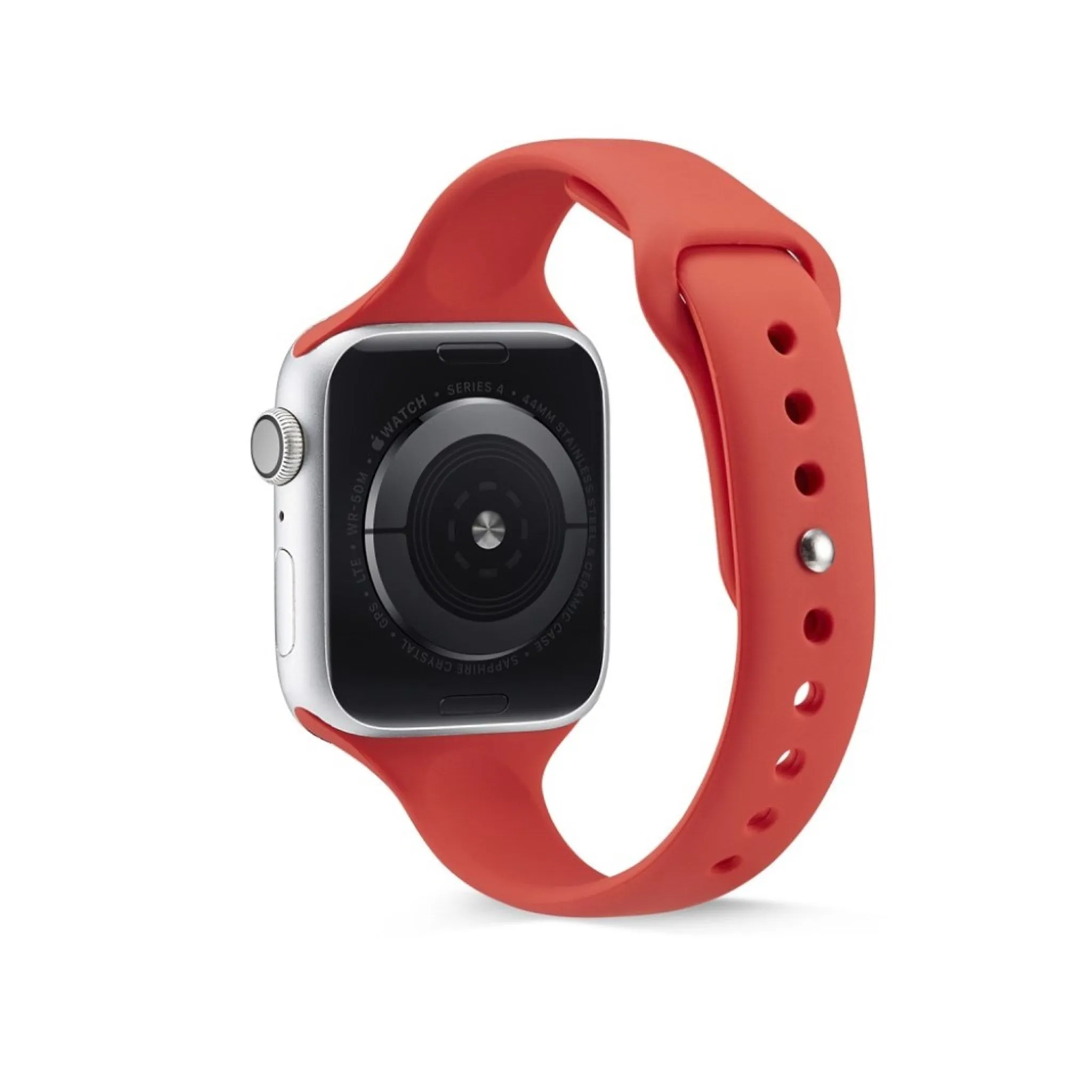 Apple Watch Series 5 44mm narrow silicone watch band - Red