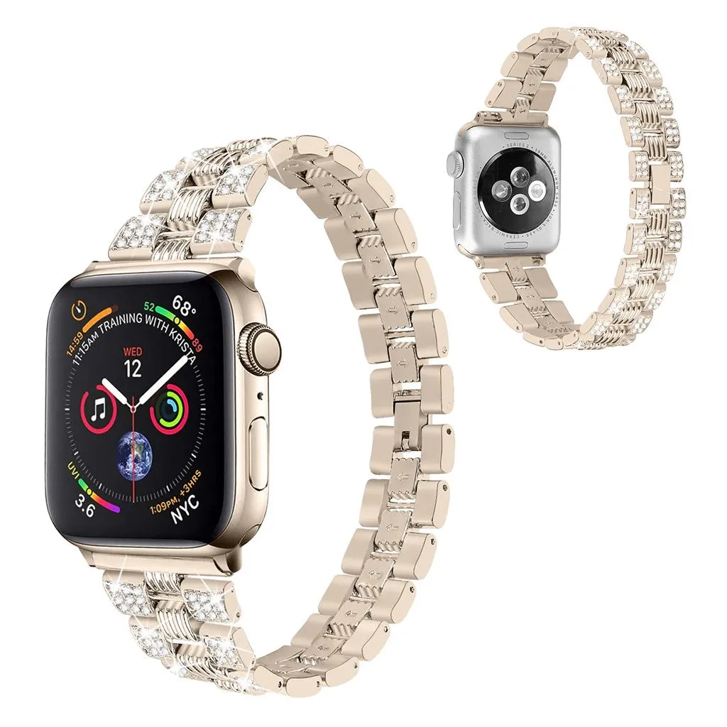 Apple Watch Series 6 / 5 44mm shiny rhinestone décor watch band - Gold