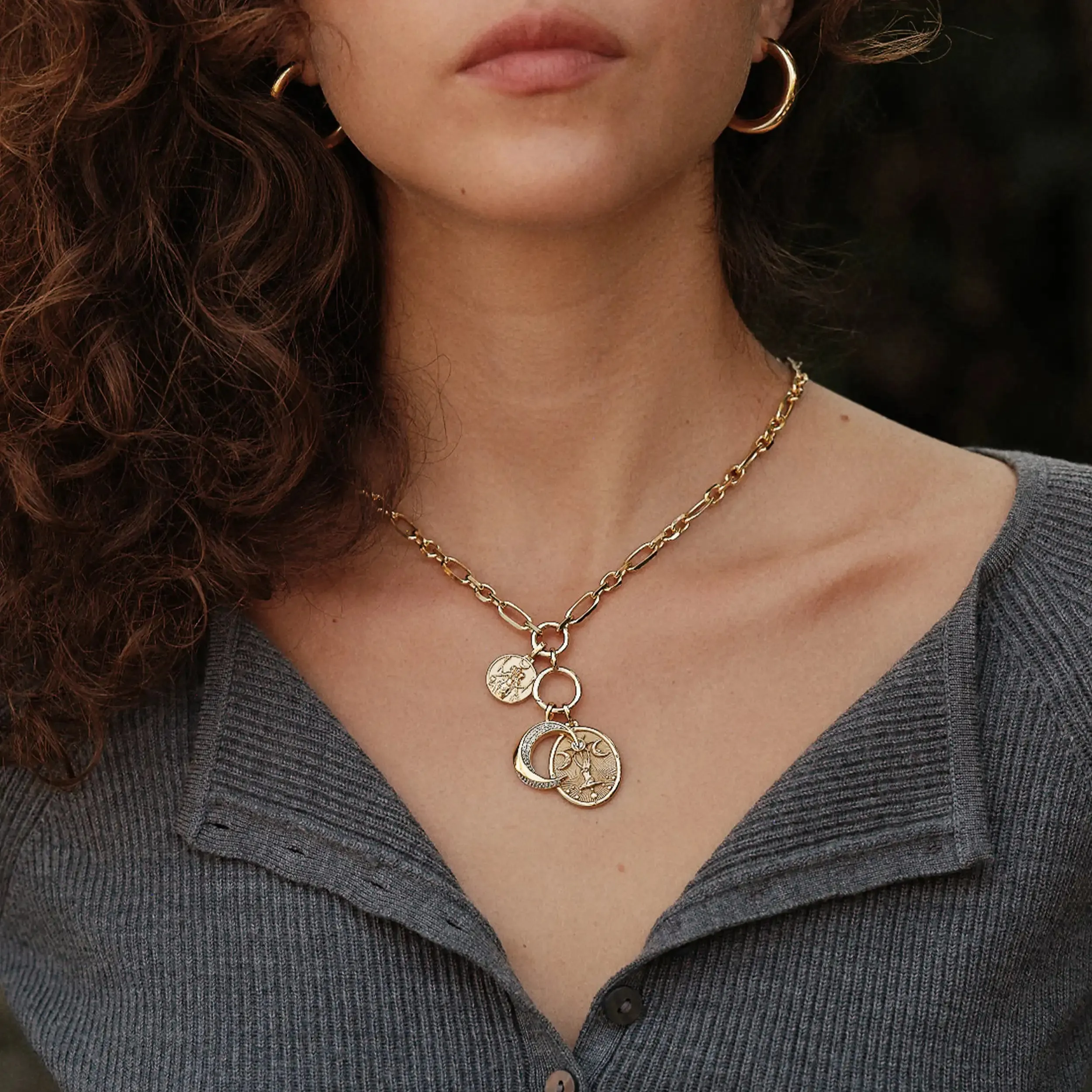 Asteria Statement Single Charm Necklace