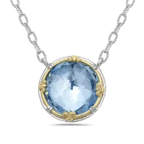 AT 816AT-B 2T LG BLUE TOPAZ CIRCLE NECKLACE