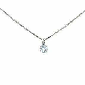 Baikalla™ Classic 14k White Gold Aquamarine Pendant Necklace