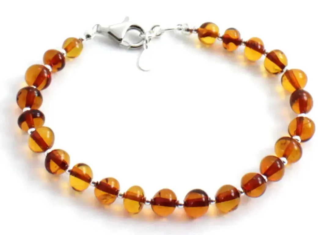 Baltic Amber Jewelry Bracelet with Sterling Silver 925
