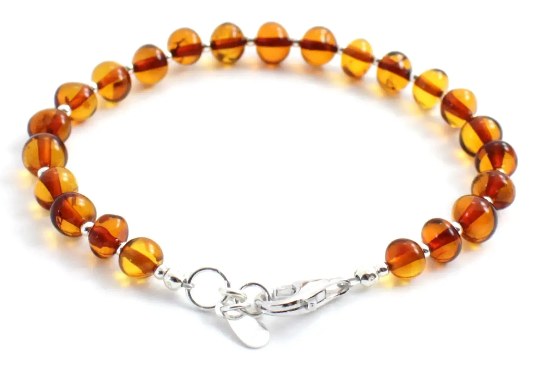Baltic Amber Jewelry Bracelet with Sterling Silver 925