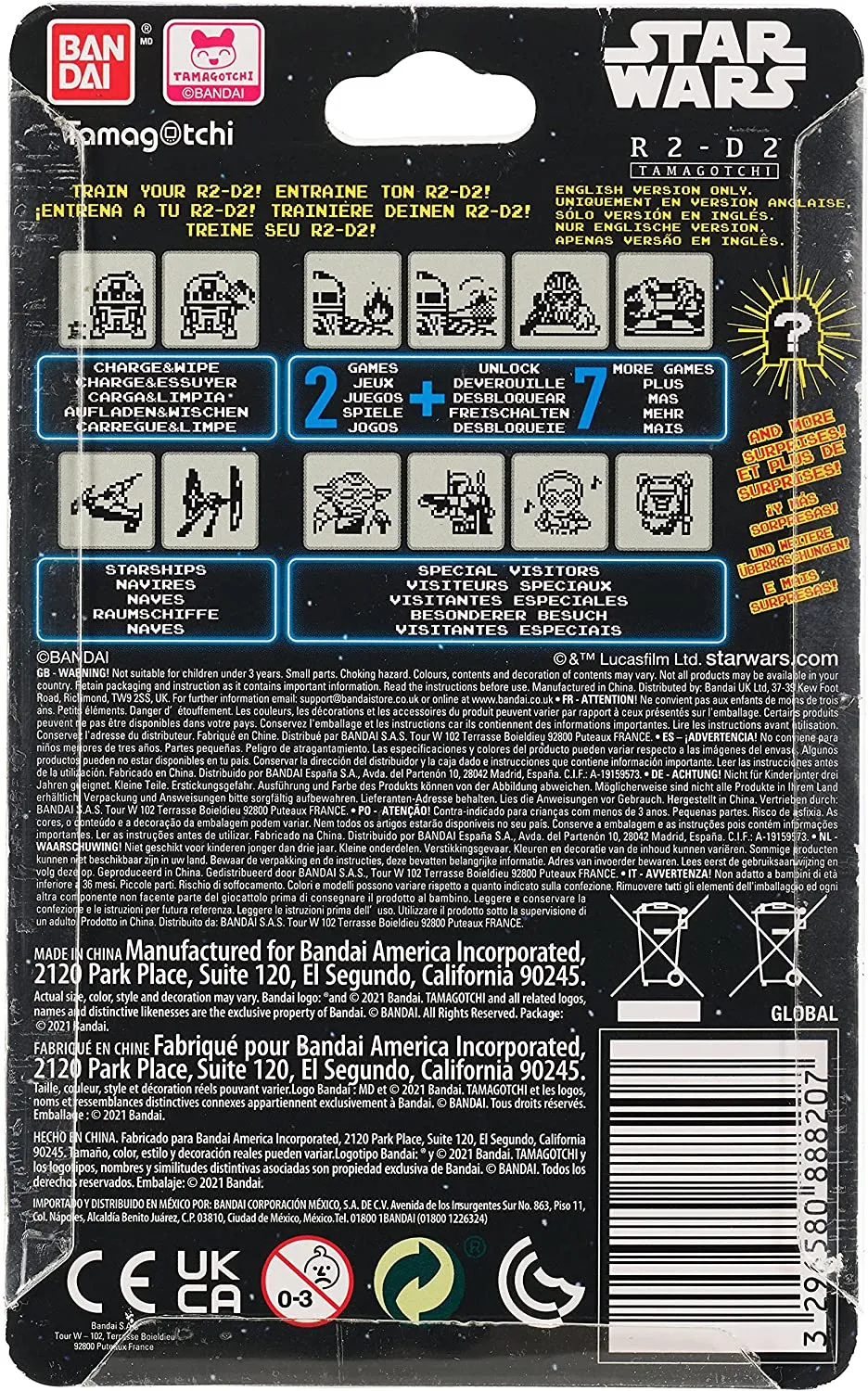 Bandai Tamagotchi Star Wars R2-D2 Hologram Blue (88822)
