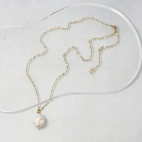 Baroque Pearl Gold Tone Chain Necklace