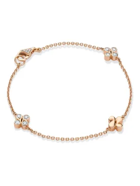 Be Boodles Rose Gold Triple Charm Bracelet