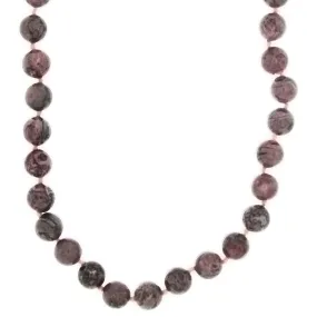 BEADED GEMSTONE LAGUNA LACE AGATE ROUND NECKLACE