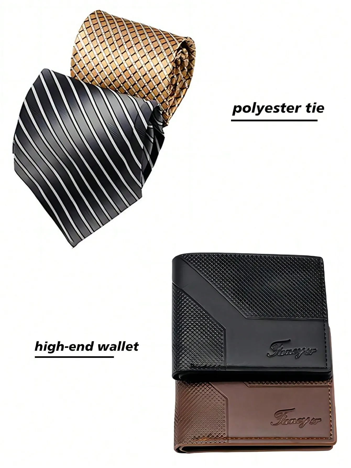 Belt Wallet Watch Tie cufflink bracelet Key chain Ballpoint pen Men's Gift Set 10pcs