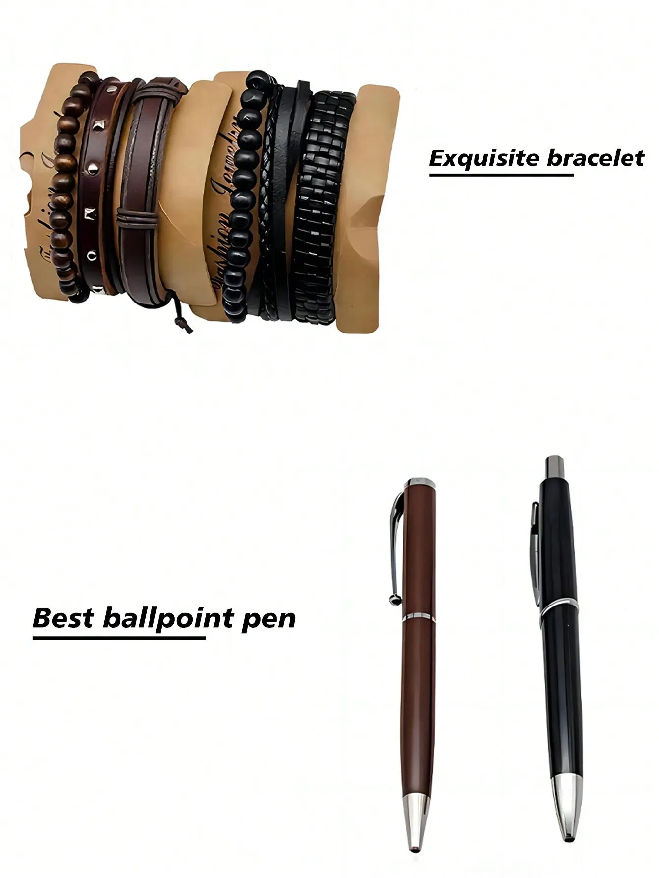 Belt Wallet Watch Tie cufflink bracelet Key chain Ballpoint pen Men's Gift Set 10pcs