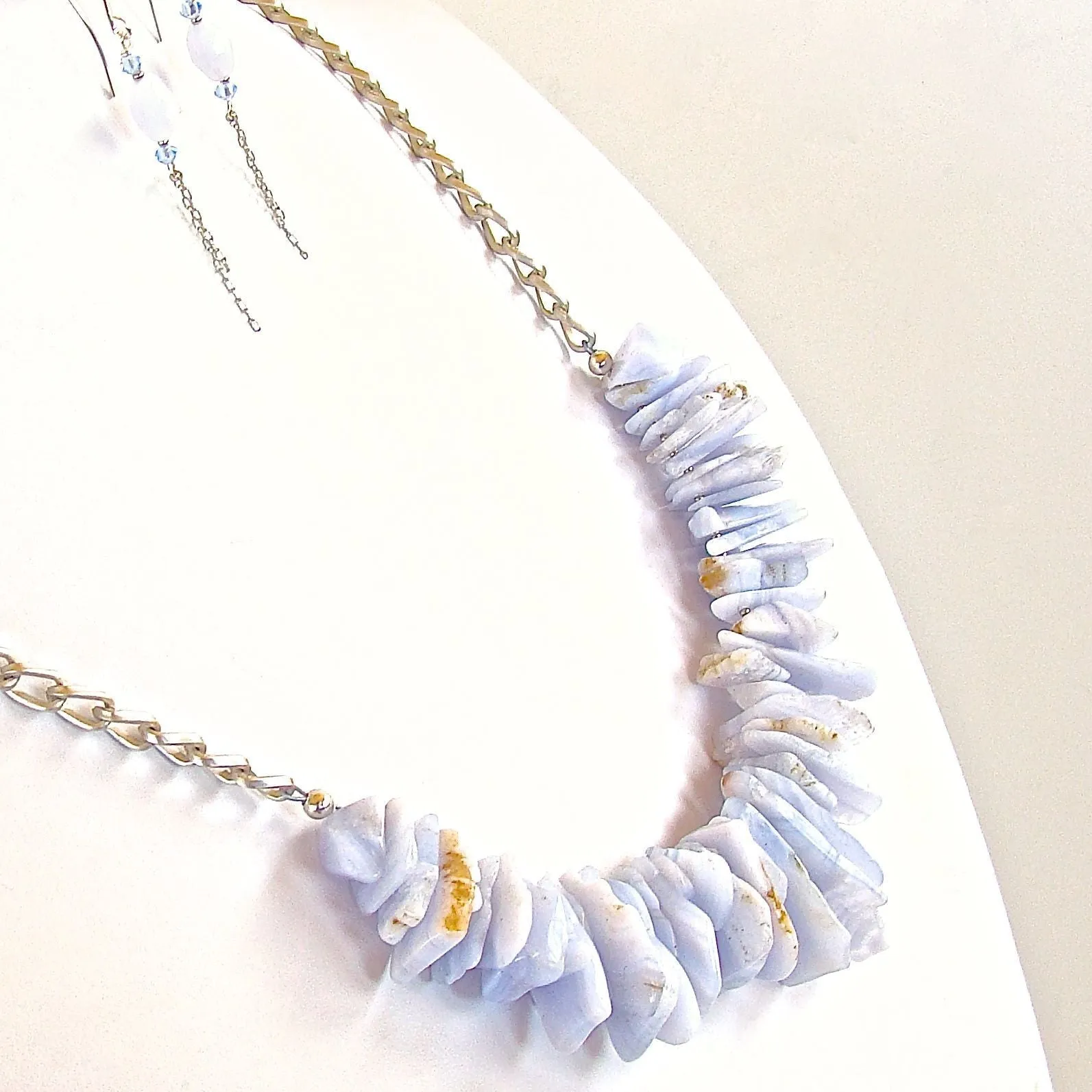 Blue Lace: Chunky Light Blue Necklace Set