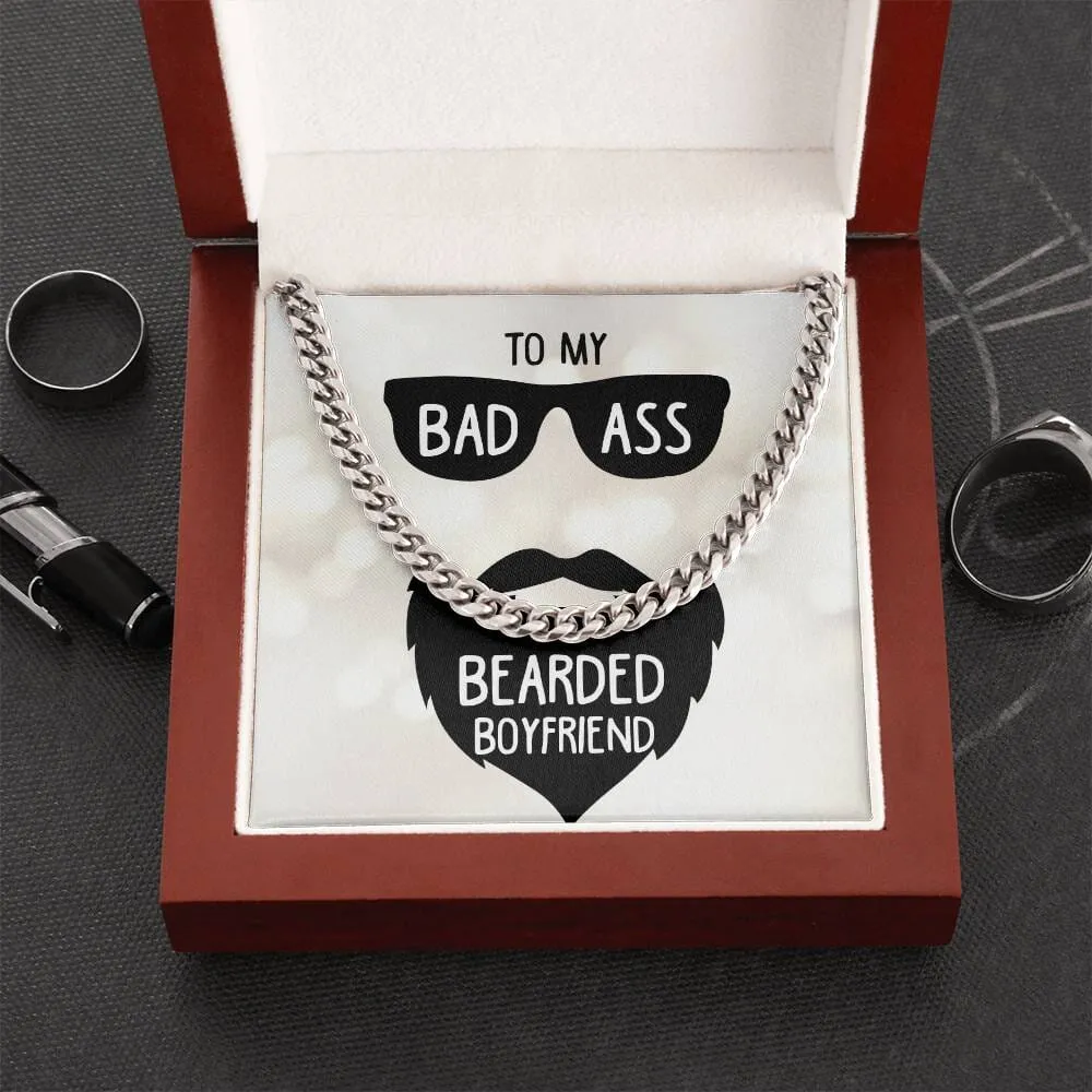 Bold Love, Timeless Style: The Bearded Hero's Cuban Link Chain