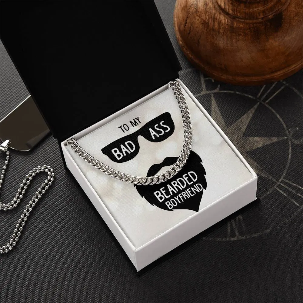 Bold Love, Timeless Style: The Bearded Hero's Cuban Link Chain
