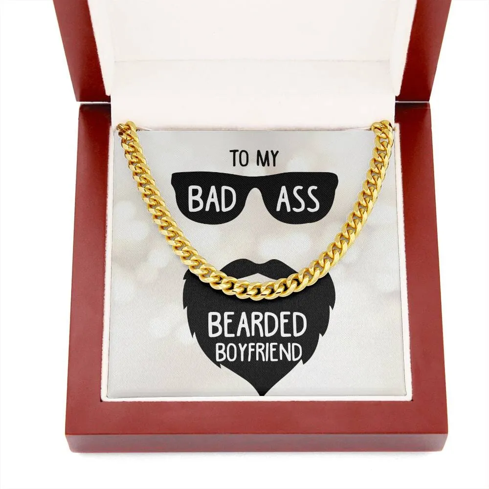 Bold Love, Timeless Style: The Bearded Hero's Cuban Link Chain