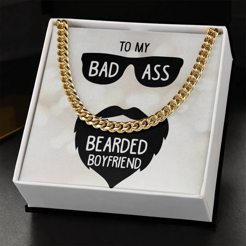Bold Love, Timeless Style: The Bearded Hero's Cuban Link Chain