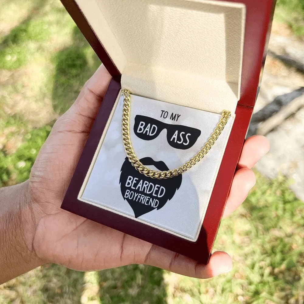 Bold Love, Timeless Style: The Bearded Hero's Cuban Link Chain