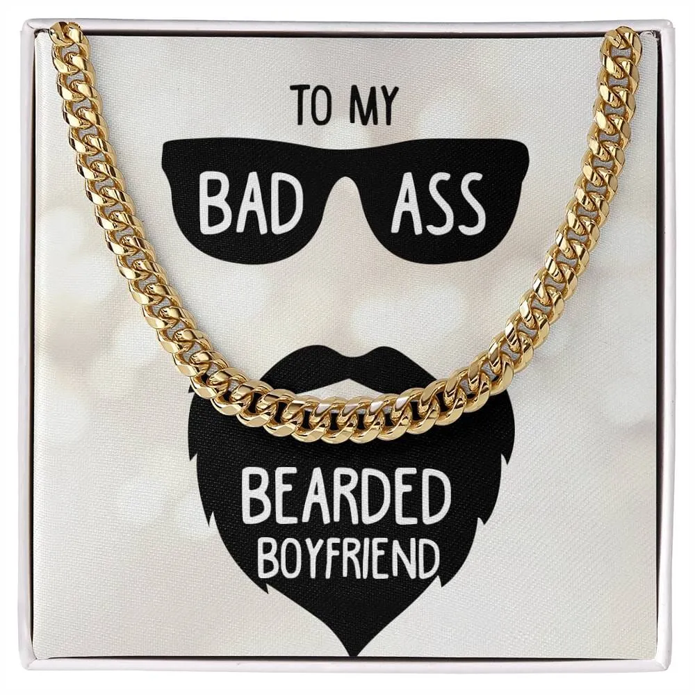 Bold Love, Timeless Style: The Bearded Hero's Cuban Link Chain