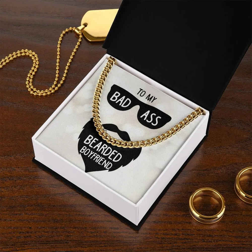 Bold Love, Timeless Style: The Bearded Hero's Cuban Link Chain