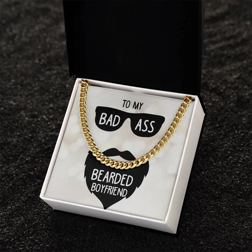 Bold Love, Timeless Style: The Bearded Hero's Cuban Link Chain