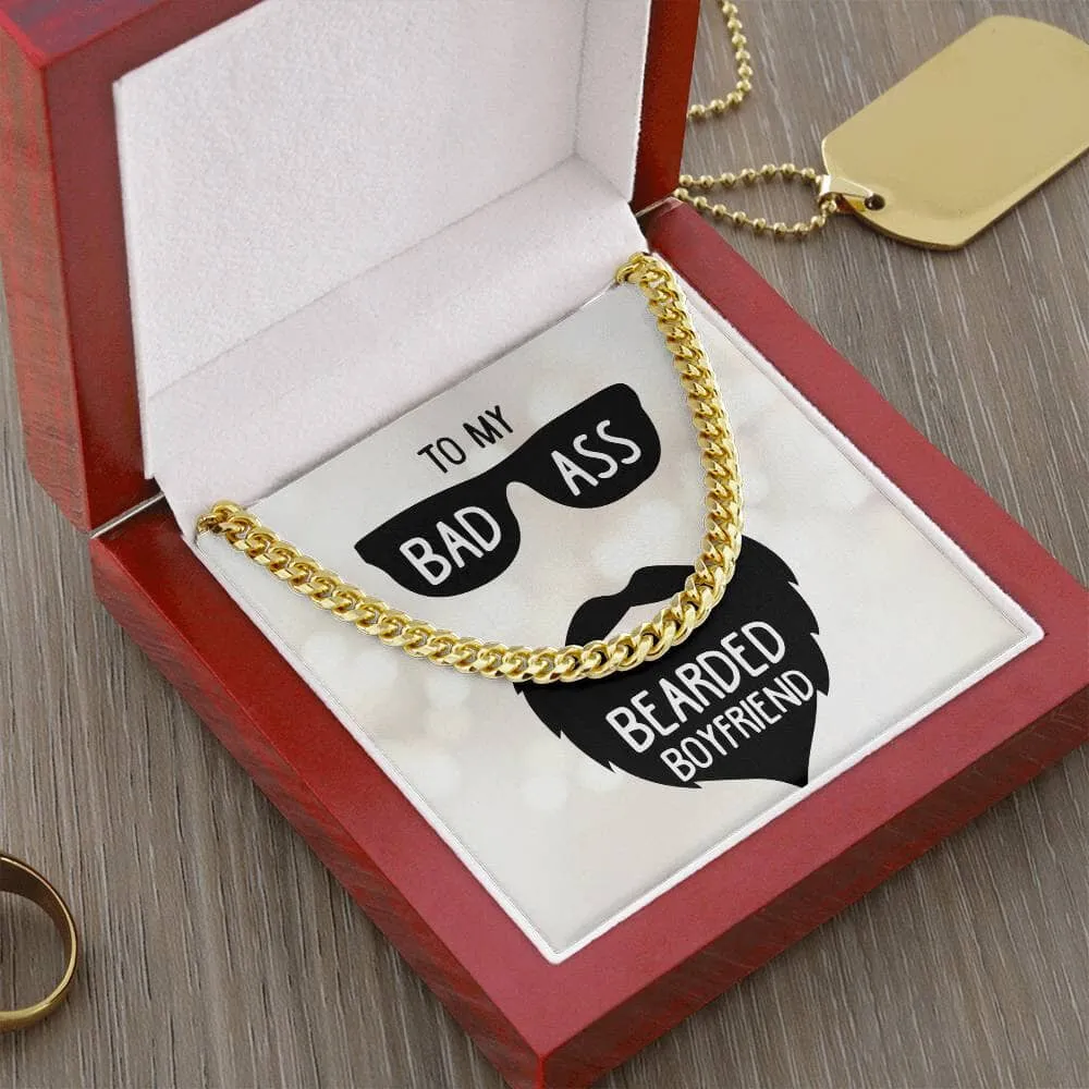 Bold Love, Timeless Style: The Bearded Hero's Cuban Link Chain