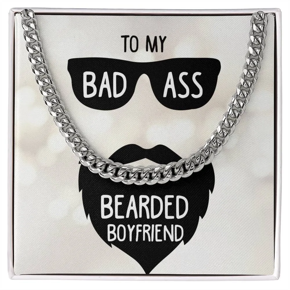 Bold Love, Timeless Style: The Bearded Hero's Cuban Link Chain