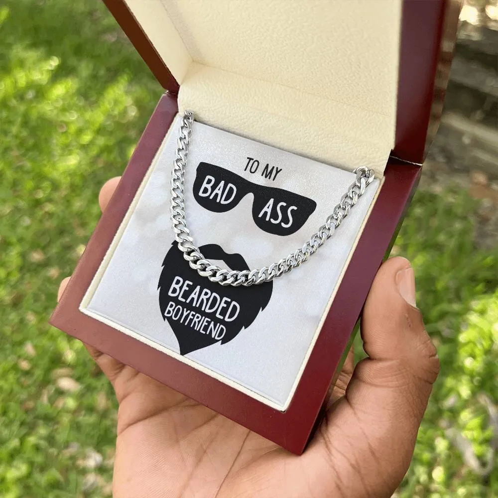 Bold Love, Timeless Style: The Bearded Hero's Cuban Link Chain