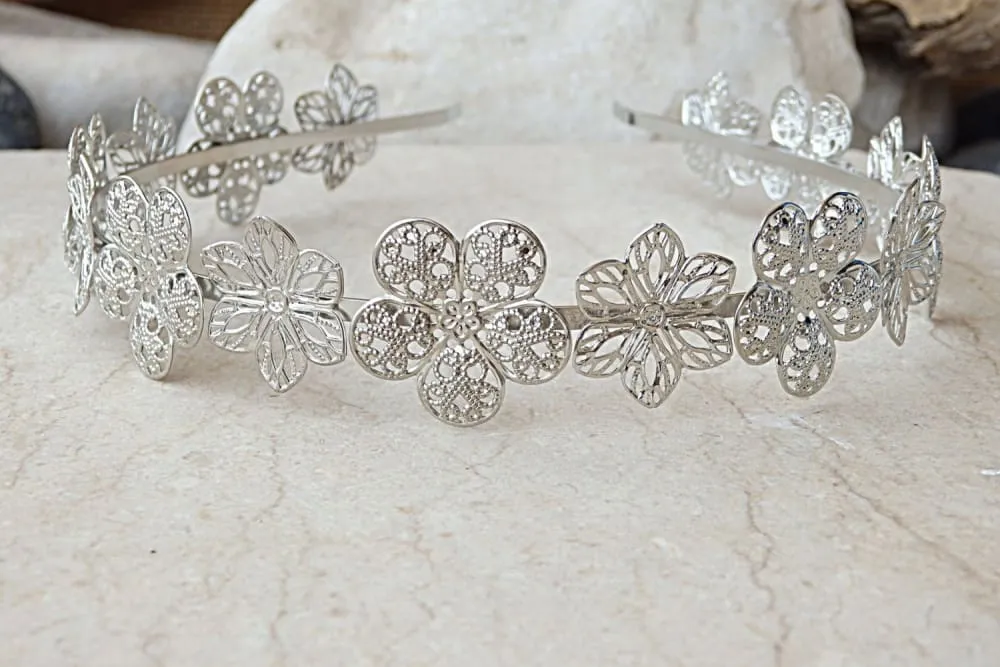 Bridal hair flower tiara