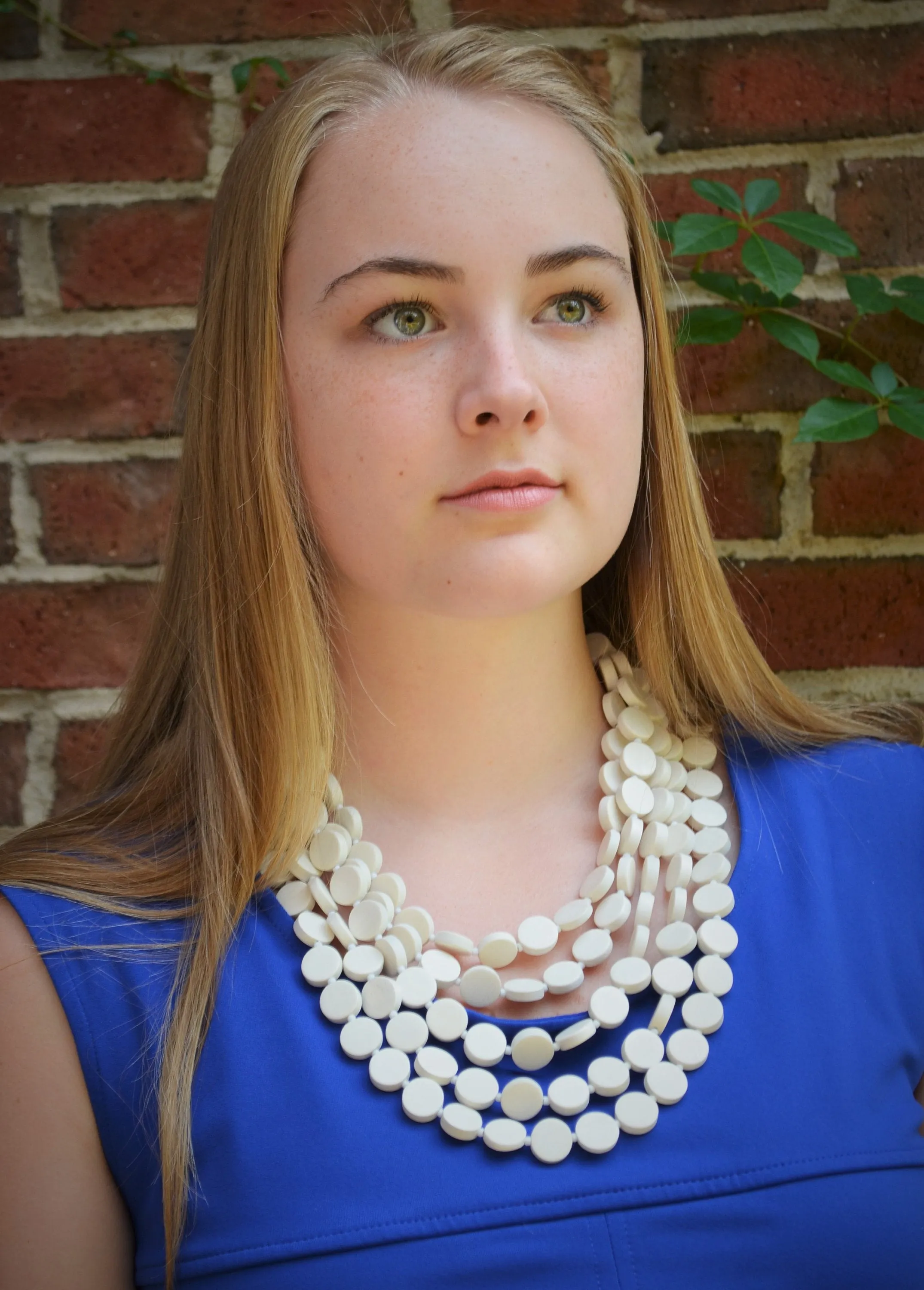 Brown Wood Bead Multi Strand Chunky Statement Necklace - Charlotte