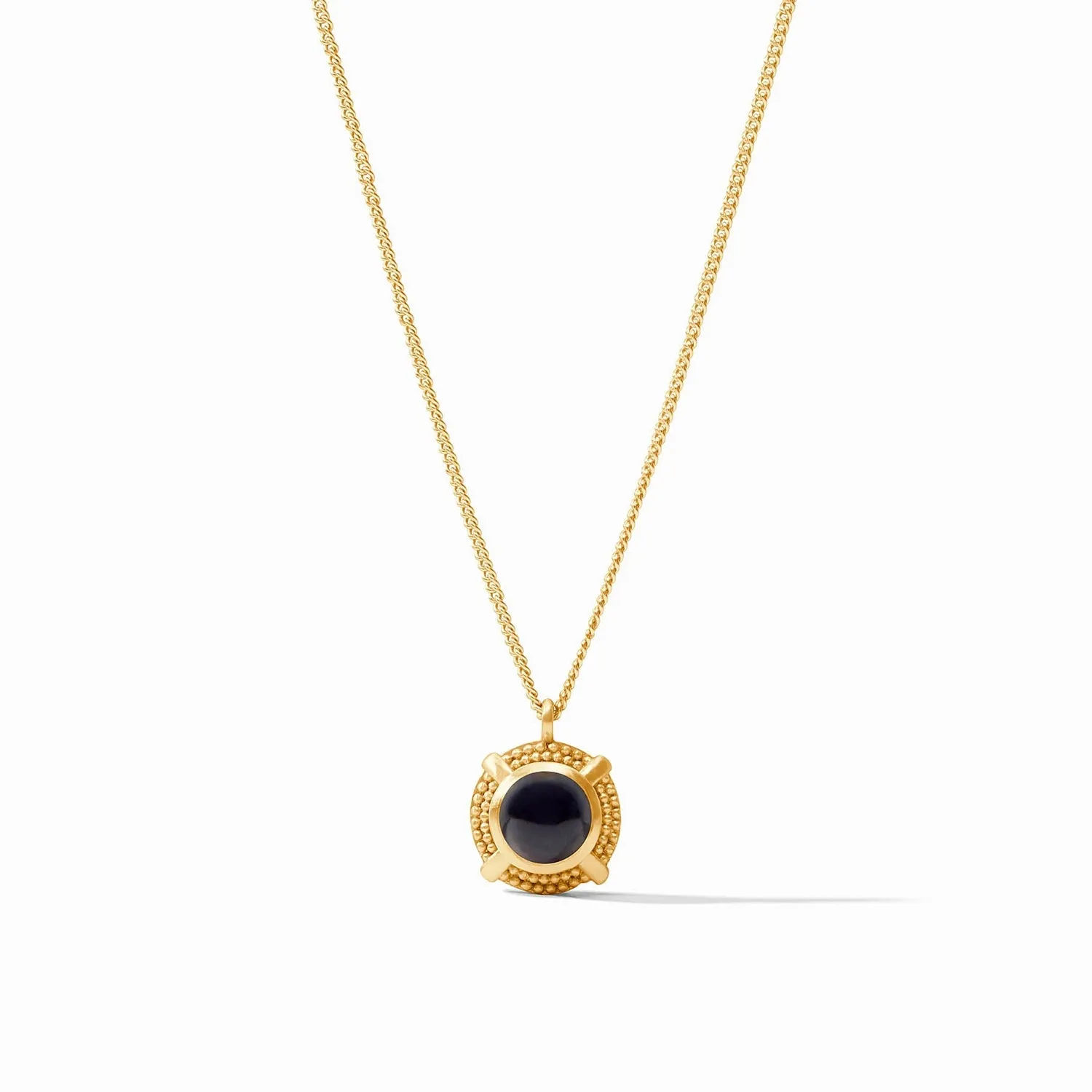 Cabochon Solitaire Necklace - Obsidian Black