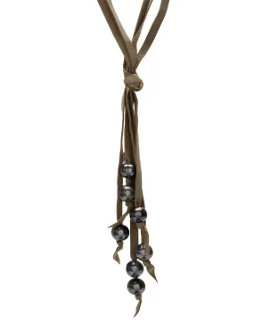 Camilla suede necklace - grey